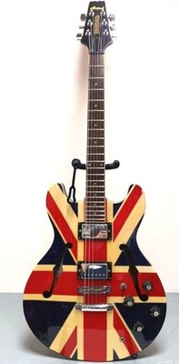 Aria Pro II TA-40 Union Jack Semi Hollow Electric Guitar Korea 1990s w/Gig Bag