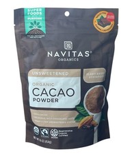 NAVITAS Organics Unsweetened Organic Cacao Powder 16 OZ 454G, BPA-Free, B Corp