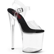 Pleaser 8" Heel 4" Pf Comfort Width Ankle Strap Sandals Women Shoes Naughty/808