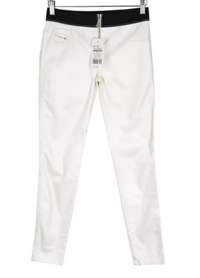 DIESEL Debbie-SP Hose Damen W27 Skinny Fit Glänzender Look Off White