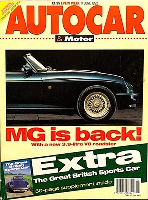 AUTOCAR MAGAZINE 17-JUN-92 - TVR Griffith 4.3, Caterham 7, Ferrari Mondial T
