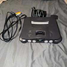 Nintendo 64 N64 Game Console with Power and Adapter Cables.