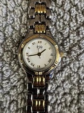 ESQ Esquire Swiss Womens Watch 100177A Silver And Gold Tone Date New Battery