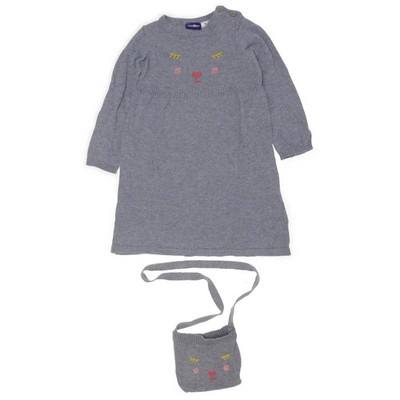 Lupilu, Kleid, Größe: 86/92, Grau, Baumwolle, Fischgräte, Feinstrick #qXQ