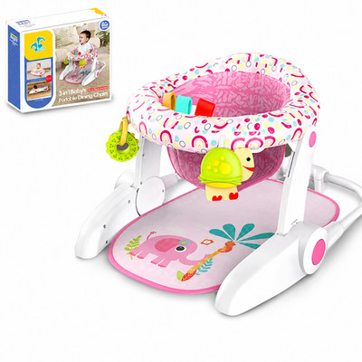 3 in 1 Baby Sitz zu Stehen Aktivität Stuhl Faltbar Kleinkind Lernsitz Rosa