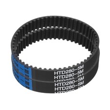 uxcell 2pcs HTD-5M Rubber Timing Belt 56 Teeth, 280mm 280-5M-15mm, Black