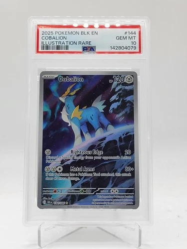 COBALION 2025 POKEMON BLACK BOLT ILLUSTRATION RARE #144 PSA 10 Q0895