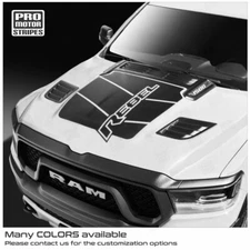 Dodge RAM 1500 Rebel 2019-2023 Hood Accent Decal Stripe Graphic (Choose Color)