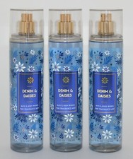 3 NEW BATH  BODY WORKS DENIM  DAISIES FRAGRANCE MIST SPRAY 8 OZ LARGE CITRUS