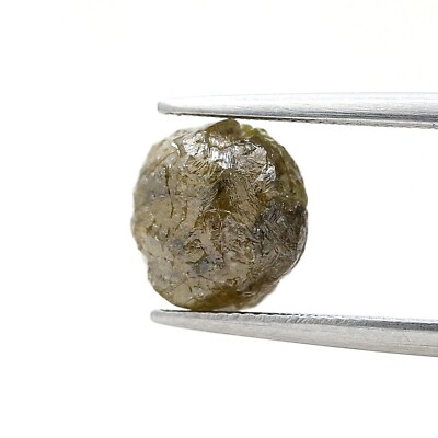 3.11 ct Gelblich-Grau Farbe Natürlich Kugelform Rohdiamant