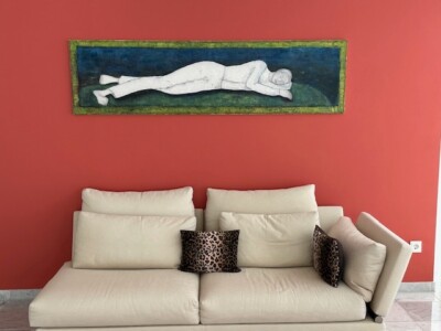  Sue Hayward modernes Original Bild von 2005, Am Ufer, 49 x 190 cm