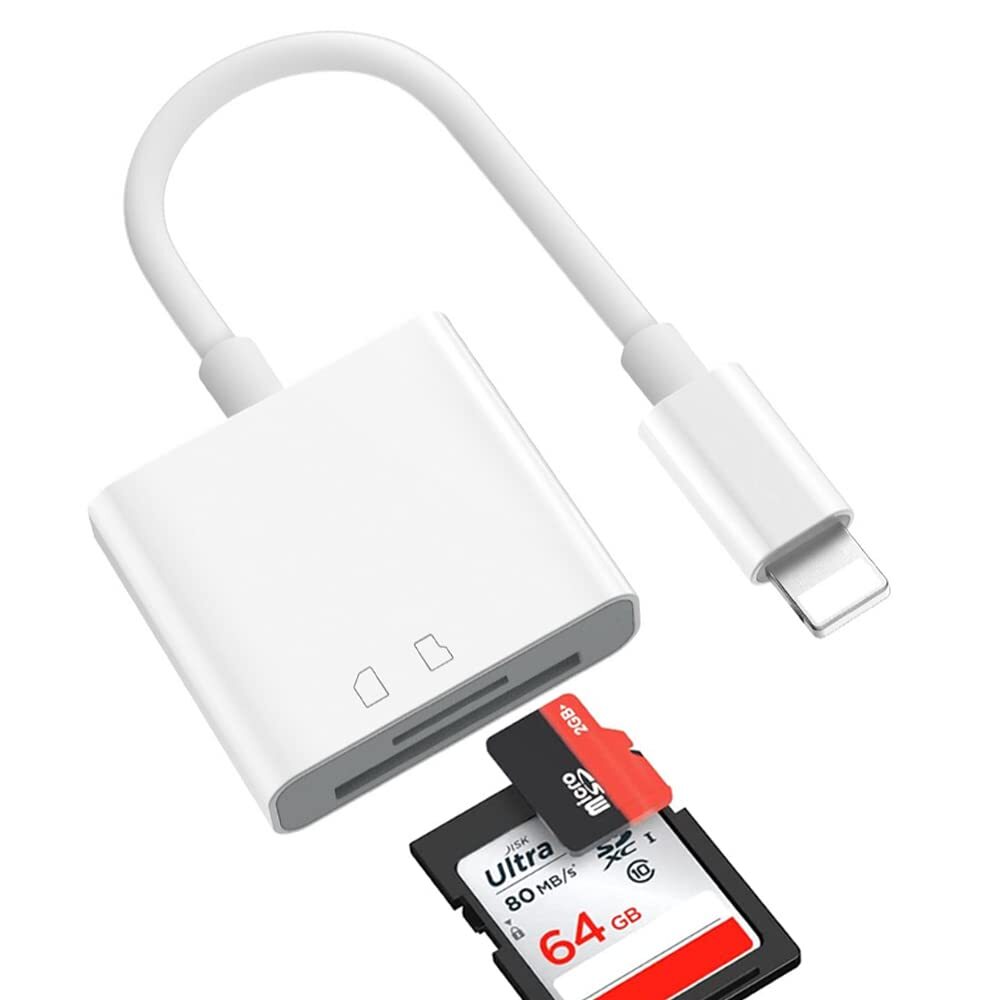SD Card Reader for iPhone/iPad,Light-ing to SD/TF Card Camera Reader Adapter ...