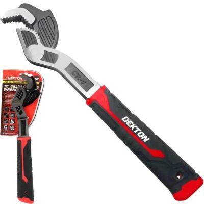 Dekton Sum One Handed Adjustable Self Locking Wrench Spanner Pliers 12" Tool