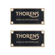 THORENS Made in Switzerland Turntable Name Plate 50.8mm 2" X25mm 0.98" GOLD