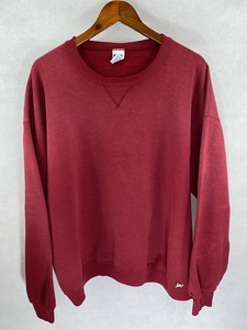 Download Vintage Russell Athletic Red Crew Neck Sweatshirt Mens XXL Blank Made in USA | eBay