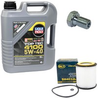 MotoröL Set 5W-40 5 Liter + ÖLfilter SH 4032 L + Schraube FüR BMW 7Er 730I 258PS