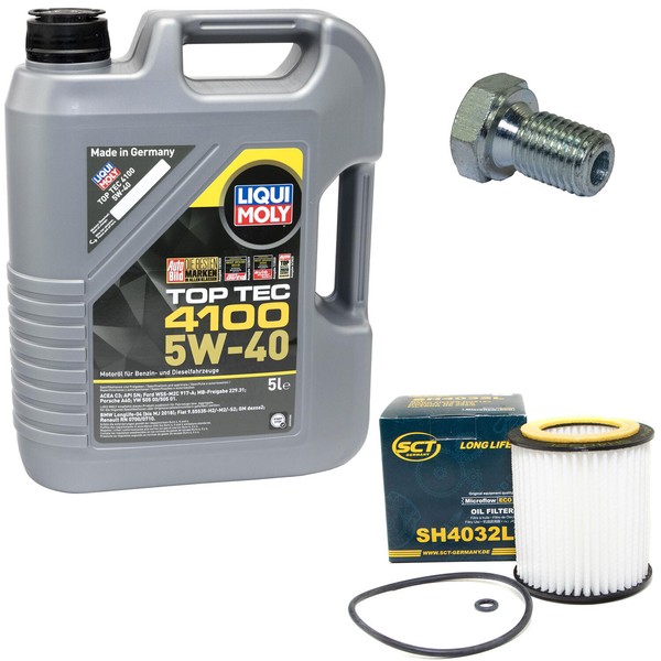 MotoröL Set 5W-40 5 Liter + ÖLfilter SH 4032 L + Schraube FüR BMW 7Er 730I 258PS-image