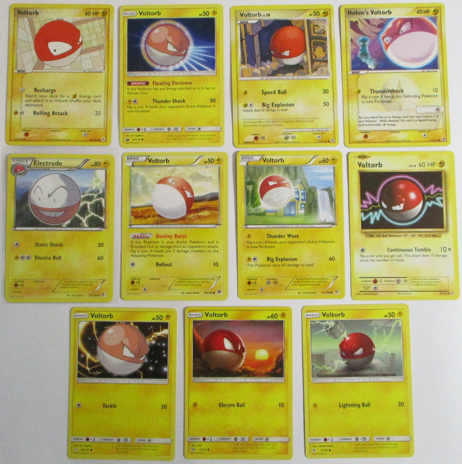 Voltorb & Electrode 11 Pokemon Card Lot Various Sets No Dups See Pics