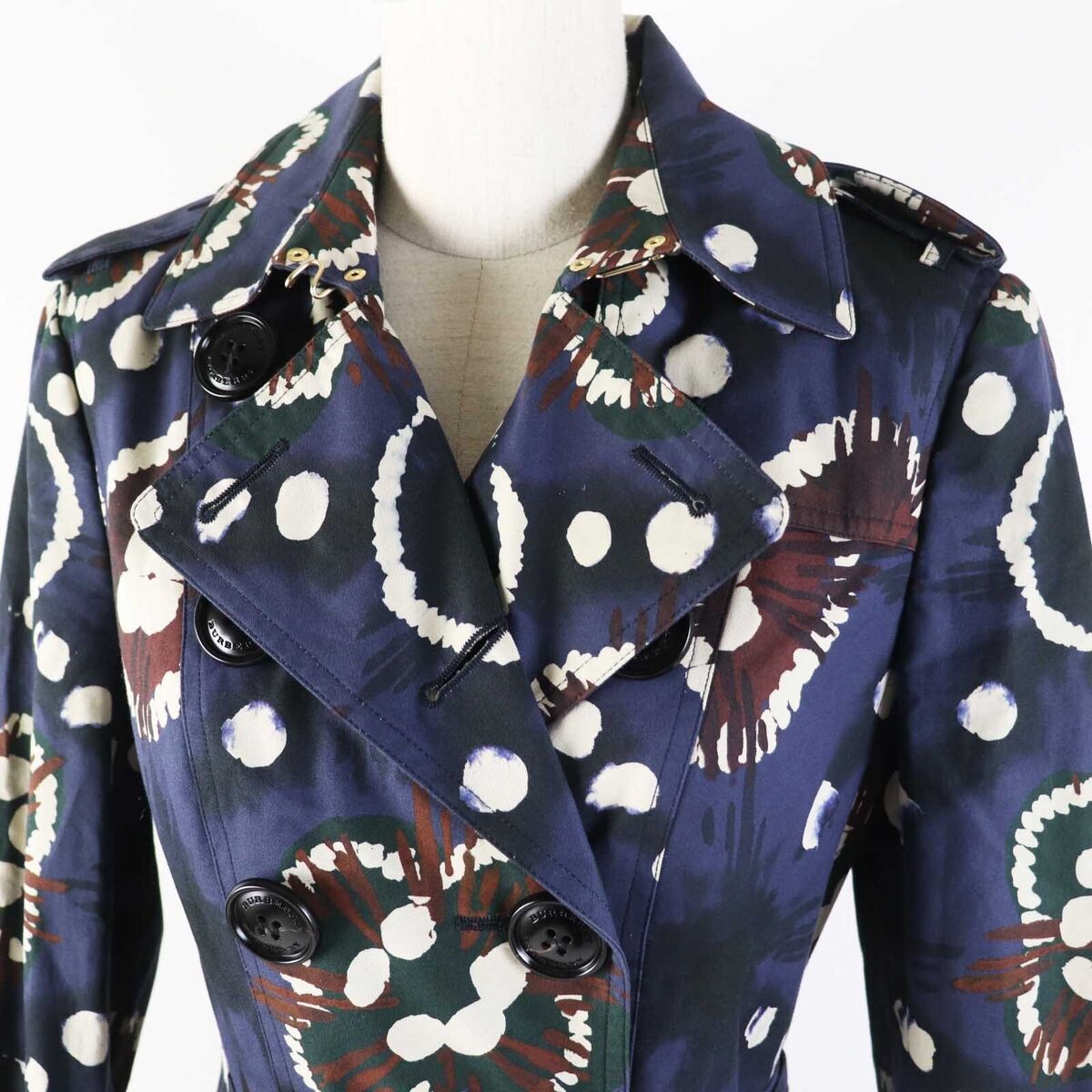 BURBERRY LONDON 4015581 Flower print Trench Coat 38 Navy BURBERRY LONDON 4015581 Flower print Trench Coat 38 Navy