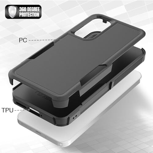 Funda para Samsung Galaxy A35 5G: Doble Capa Protectora Negra (PC) + Negra (TPU) - Imagen 4 de 7