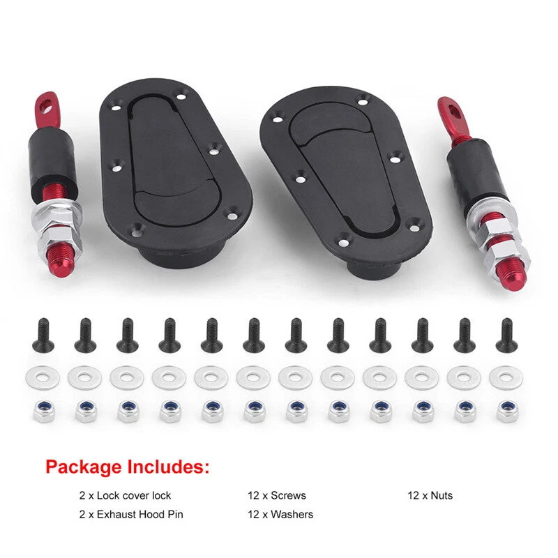 Universal Racing Car Flush Mount Quick Release Hood Latch Pin No Key Locking Kit - Image 3 of 4