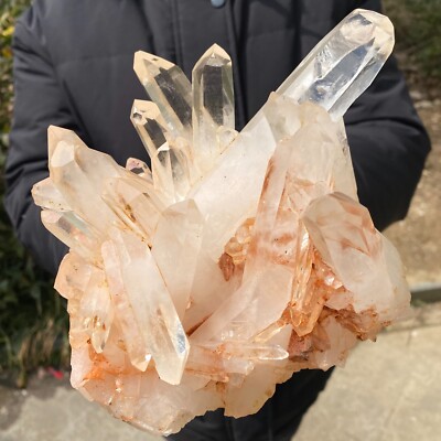 4.85LB Natural white crystal cluster point mineral specimen Chakras Healing