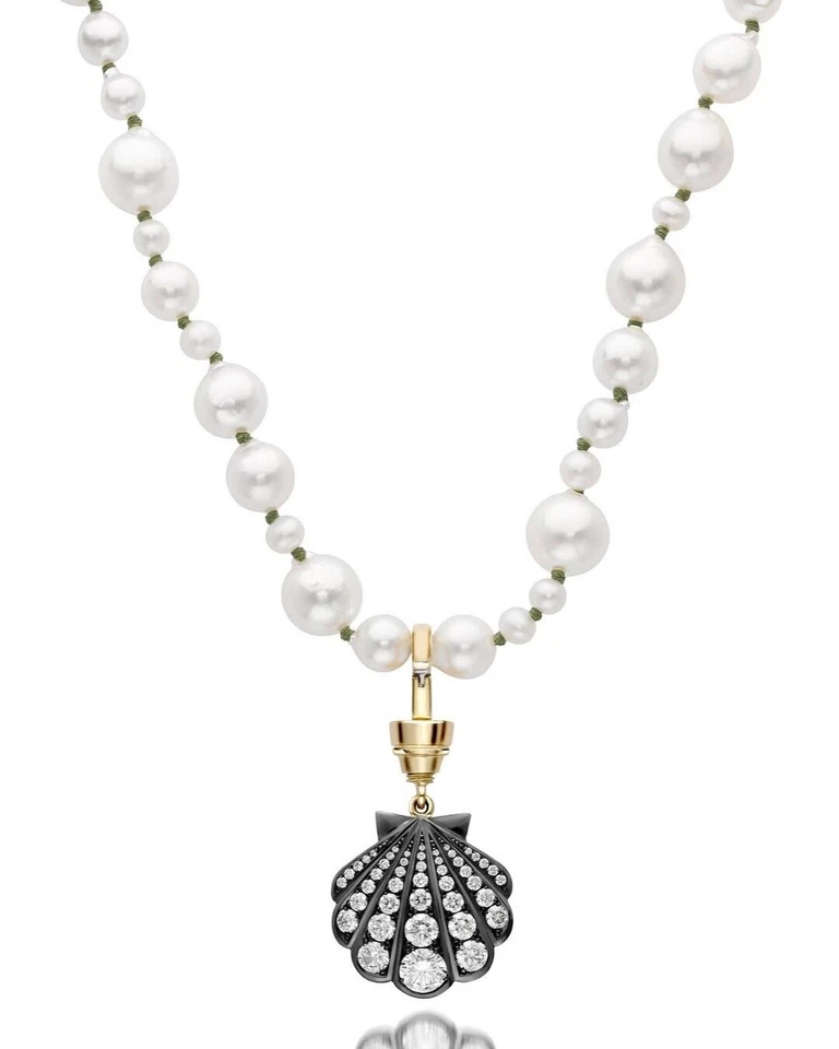 1.30ct Detachable Shell Lab Grown Diamond Ball & Chain 18k Gold Pendant Necklace - Image 3 of 4