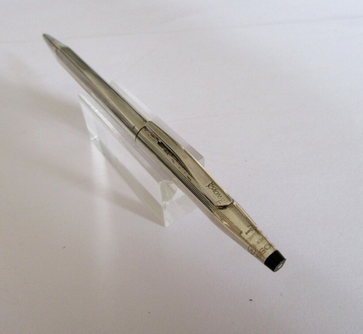 Stylo bille Cross argent massif MX401 neuf de stock instrument ecriture - 4
