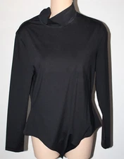NWT Theory Turtleneck Bodysuit One Piece Black Motion Jersey XL