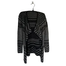 Smartwool Avion Waterfall Wrap Open Cardigan Size Small Black Gray Merino Wool