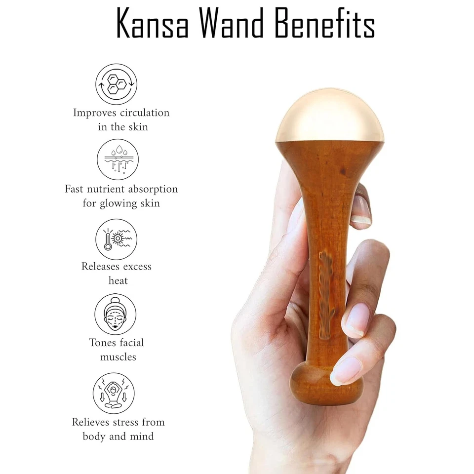 Herramienta de masaje Kansa varita con cúpula de metal para espalda cuello hombros y piernas Foto 3 de 4