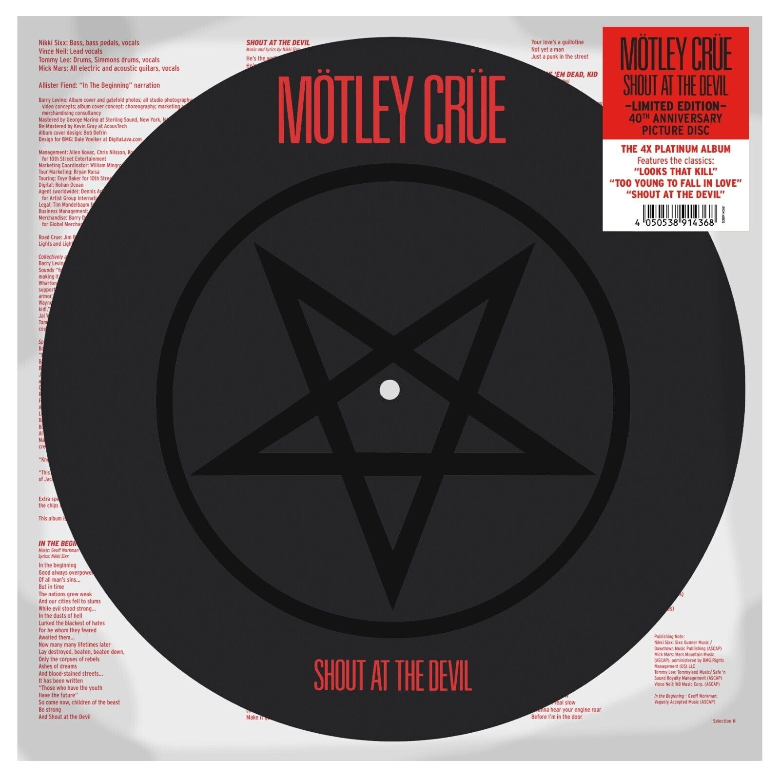 MOTLEY CRUE - Shout At The Devil (lim. ed.) VINILE LP picture Vinyl SEALED NUOVO