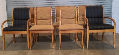 Set of 8 Henredon Maple Triomphe Empire Style Dining Chairs
