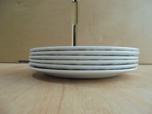 6 x Vintage Alfred Meakin Glo-White Random pattern side plates 18 cms dia - Picture 16 of 18