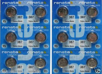 12 Renata 387S With Spacer Ring 0% MERCURY Batteries