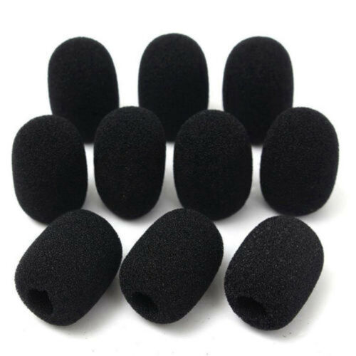 10PCS Microphone Headset Grill Windscreen Sponge Foam Black Mic Cover Hot - Afbeelding 1 van 5