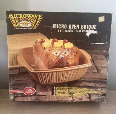 Betty Crocker Nordic Ware Microwave Oven Brique Clay 3 Quart Cooker, Vintage 