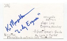 Kristen Mengelkoch Signed 3x5 Index Card Autographed Actress Veronica Mars
