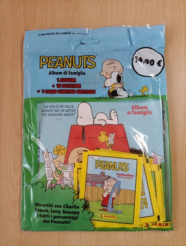 PEANUTS ALBUM DI FAMIGLIA STARTER PACK CON 10 BUSTINE FIGURINE PANINI! Nuovo!