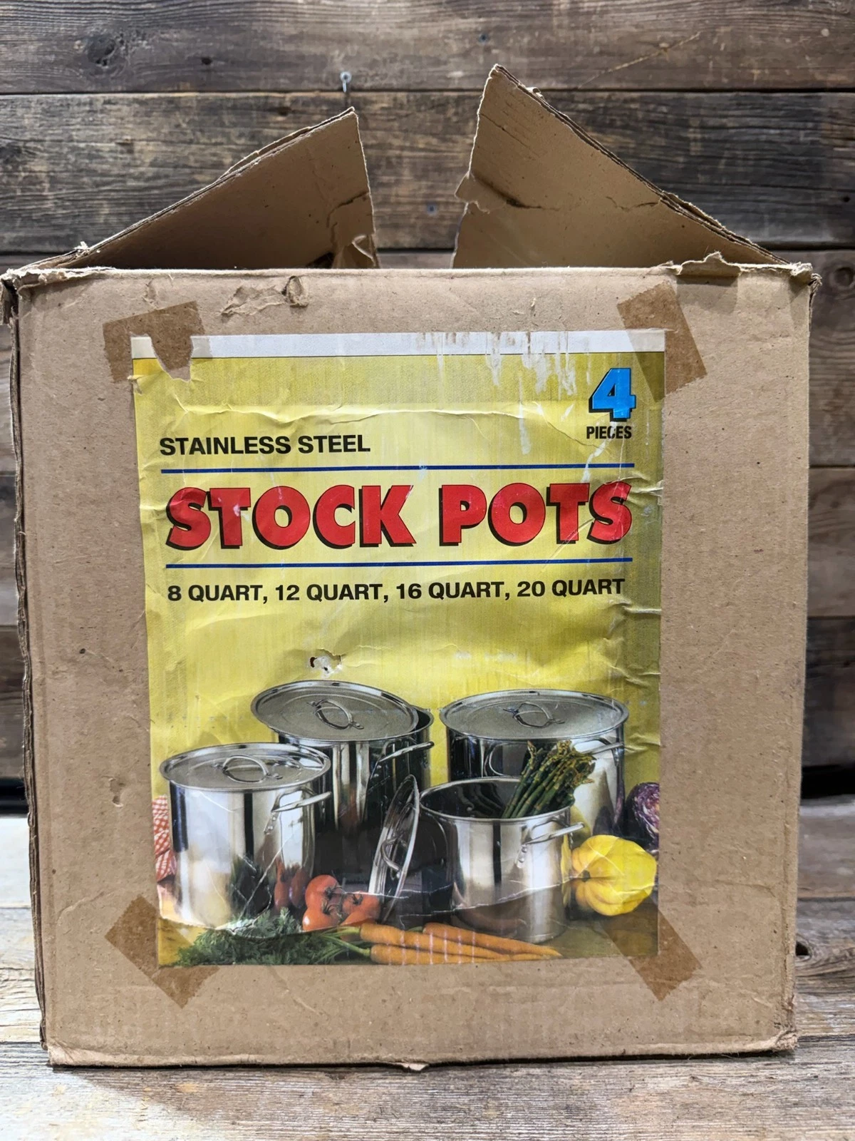 Stainless Steel Stock Pots, 3 Pieces, in Box