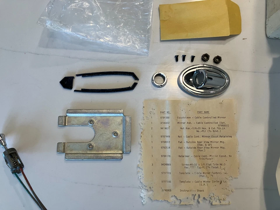 Espelho remoto NOS 1969 1970 1971 1972 Pontiac GTO Grand Prix data 5/69 #988653 - Imagem 4 de 4