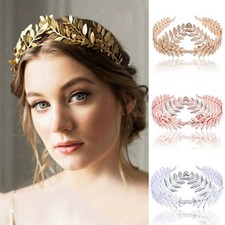 Headband Goddess Leaf Flower Girl Hair Crown Head Piece Rose Gold Band Bridal UK