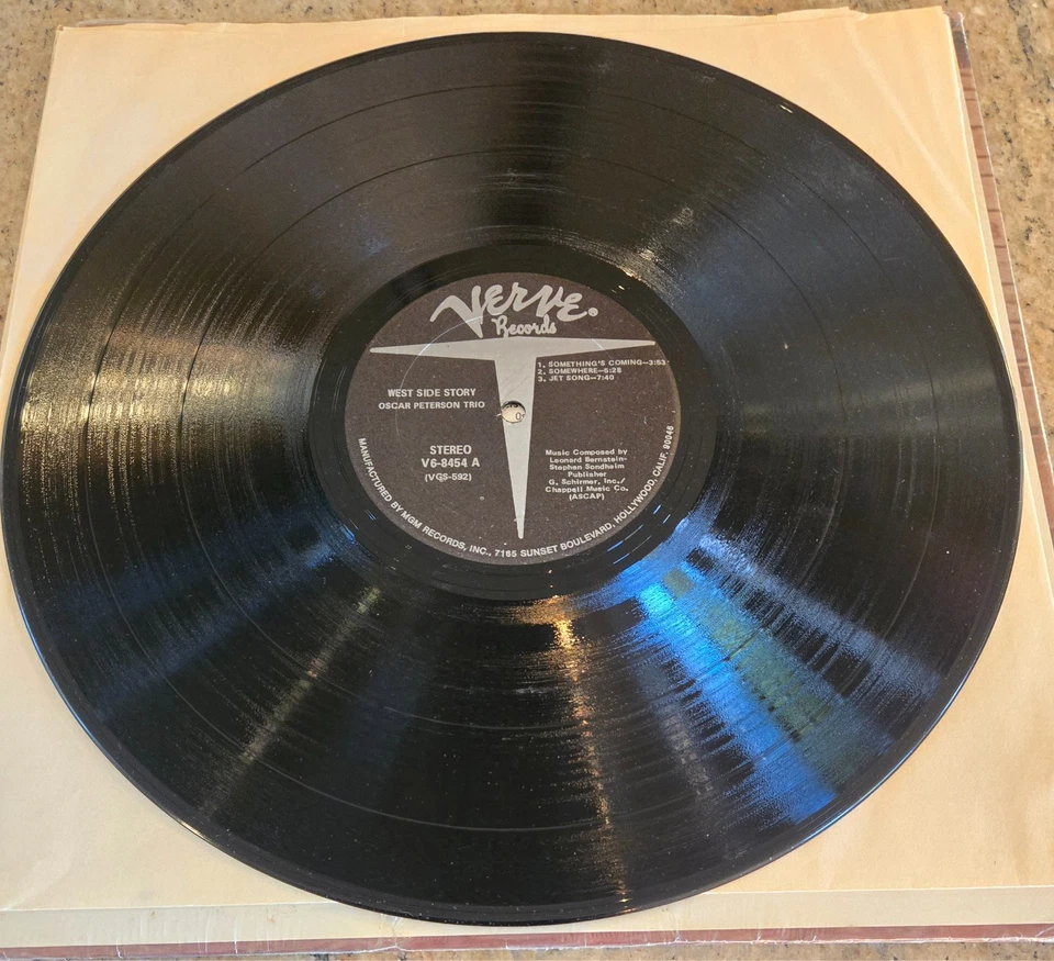 West Side Story Oscar Peterson Trio Vinyl Lp Record 1962 Vintage Verve Records - Image 3 of 4