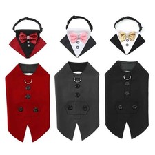 Luxurious Dog Tuxedo Suit Regulable Waist with Detachable Butterfly Tie Collar