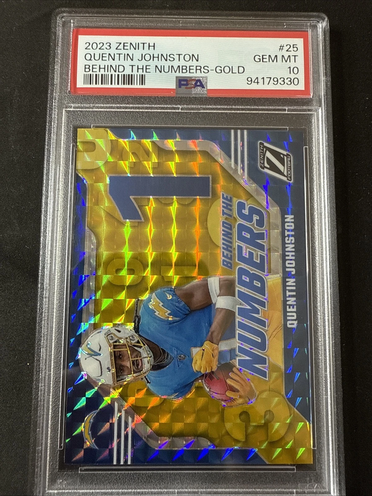 Quentin Johnston Panini Zenith Behind the Numbers #25 Gold