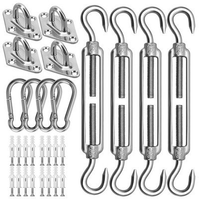 Sun Shade Sail Hardware Kit 6 Inch for Rectangle & Triangle Shade Sail Instal...