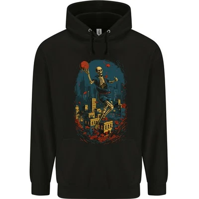 Sweat À Capuche Enfant Joueur De Basket-Ball Fantaisie Skull - Photo 1/2