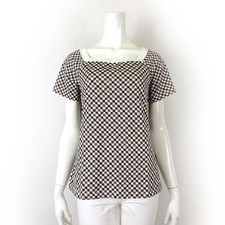 AQUASCUTUM Cut and Sew Square Neck Short Sleeve Shirt Unused