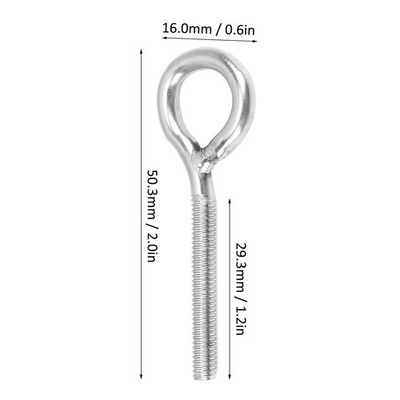 20x M4 Eye Bolt Stainless Steel Ring Bolts Machine Welded Closed Screw Rod SET