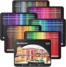 Shuttle Art 180 Color Oil-Based Pencils Set Metallic Drawing Art Supplies Japan
